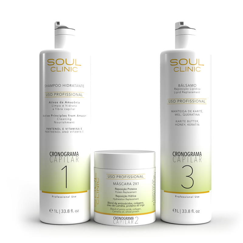 KIT – Soul Clinic Hair Care Schedule – Steps 1, 2 and 3